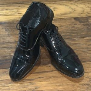 Mens Stacy Adam’s Black Cap Toe Tuxedo Dress Shoes 8D
